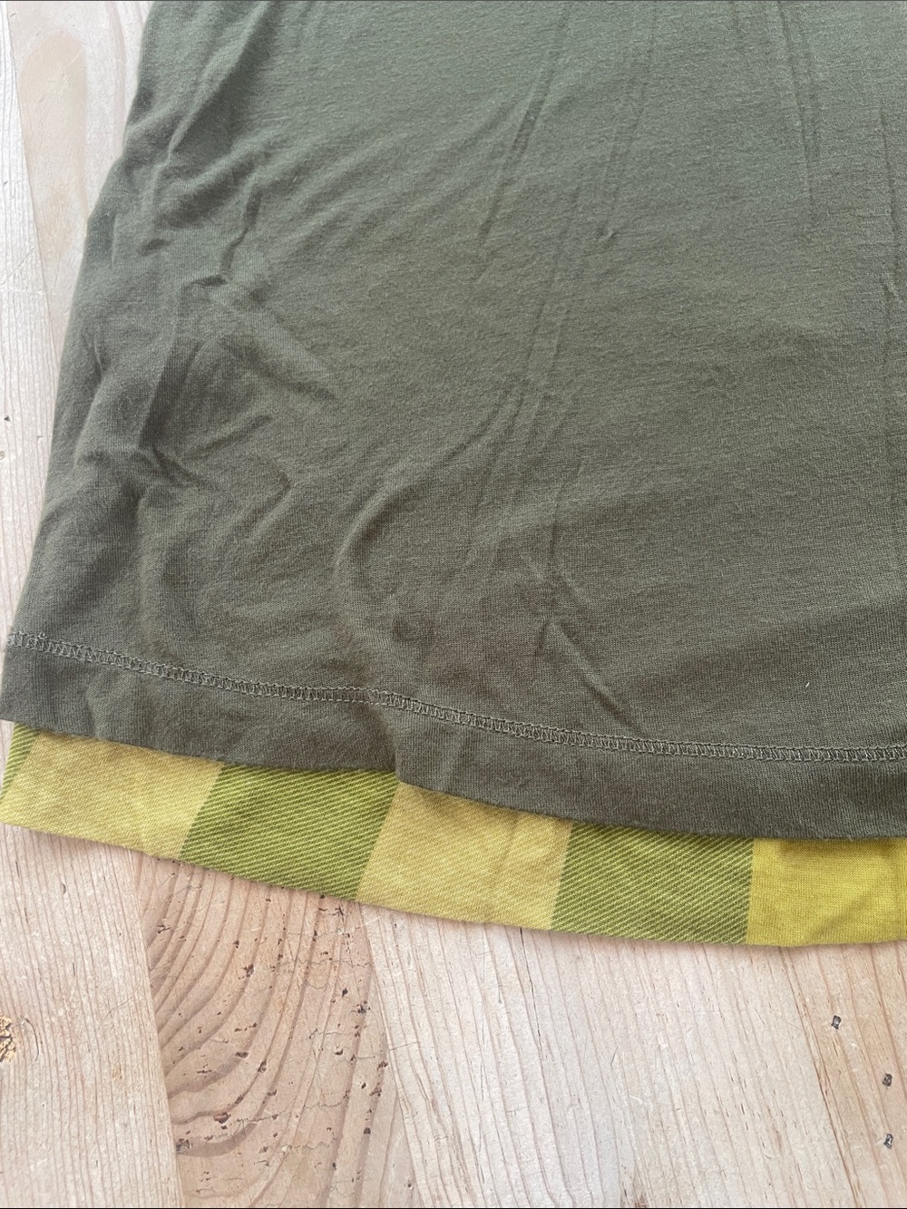 Burberry Luxury Olive Green Layered V-Neck Designer Shortsleeve Top- Medium - Picture 3 of 7